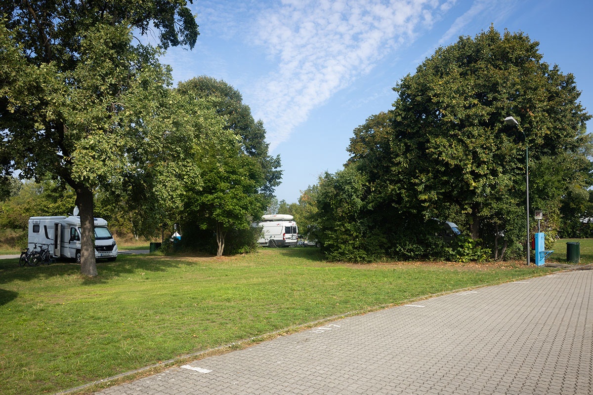 MICAMPA Wien Donau - Blick auf die Standplätze auf der Wiese