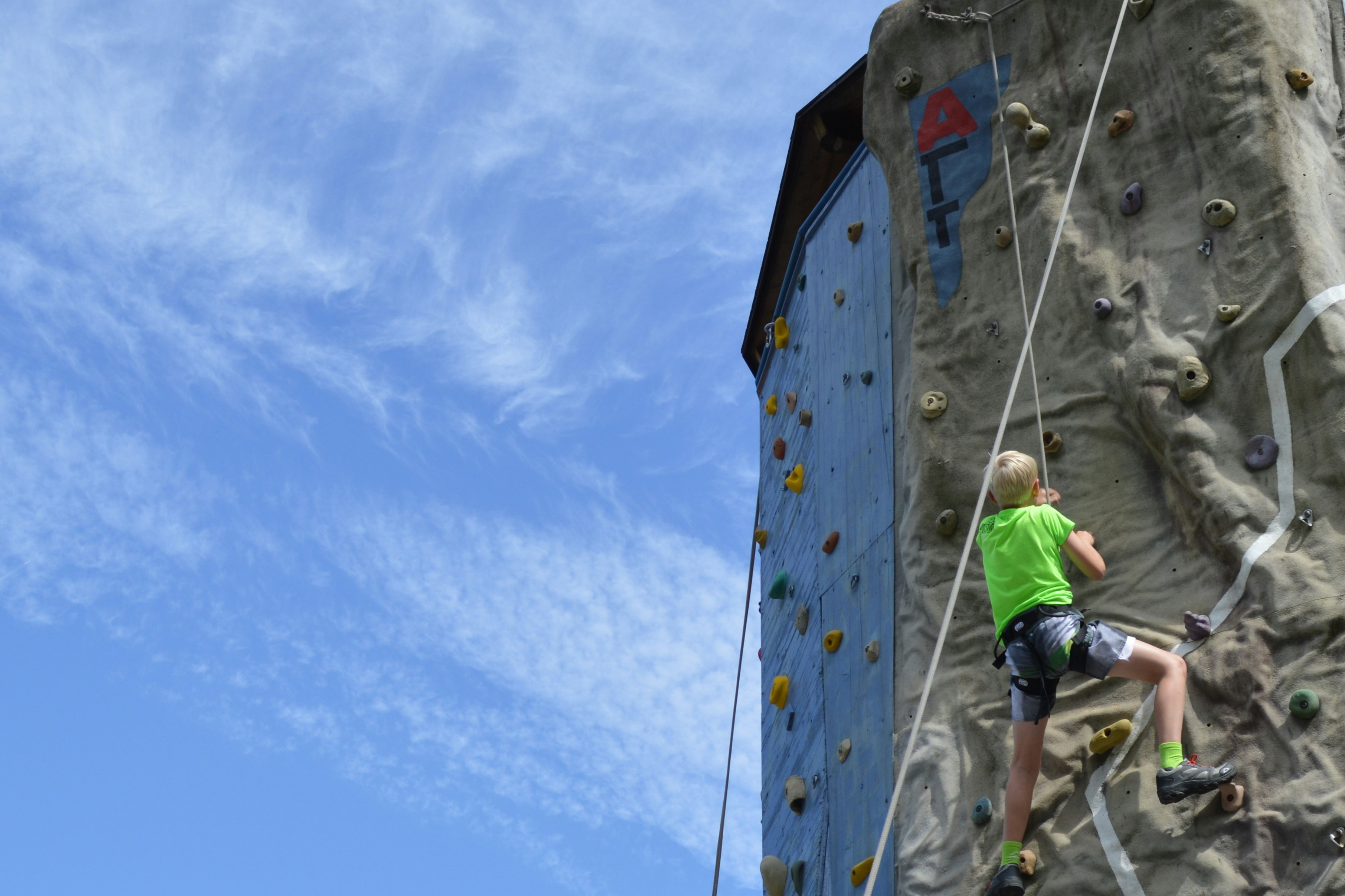 Alpencamping Mark - Klettern als Freizeitaktivität auf dem Campingplatz