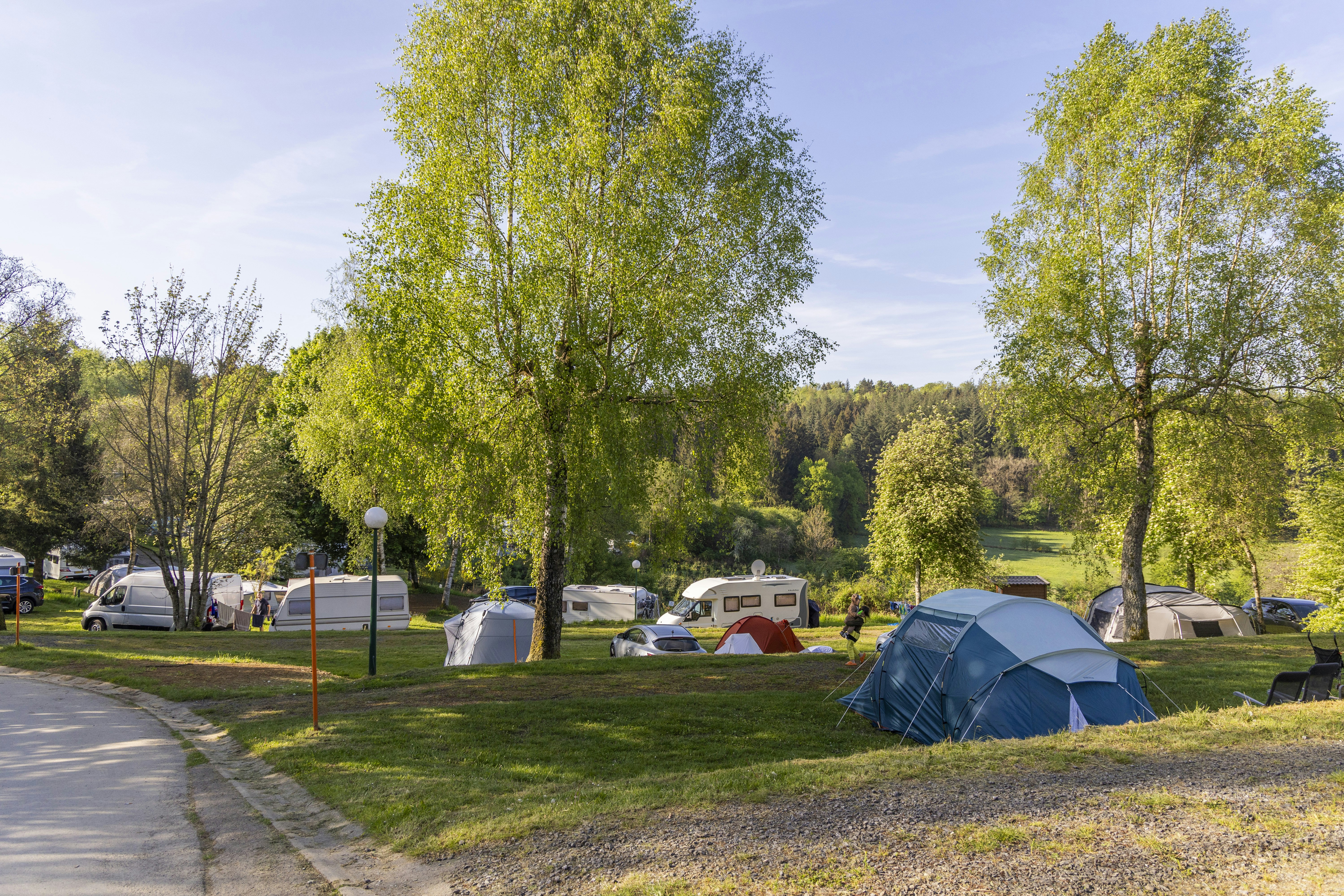 Ardennen Camping Bertrix - Wohnmobil- und Wohnwagenstellplätze auf der Wiese