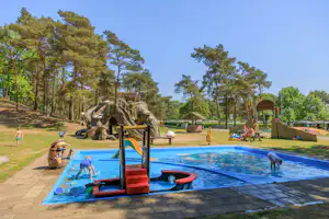 Ardoer Camping De Heldense Bossen - Kinderbecken mit Baum-Wasserrutsche auf dem Campingplatz