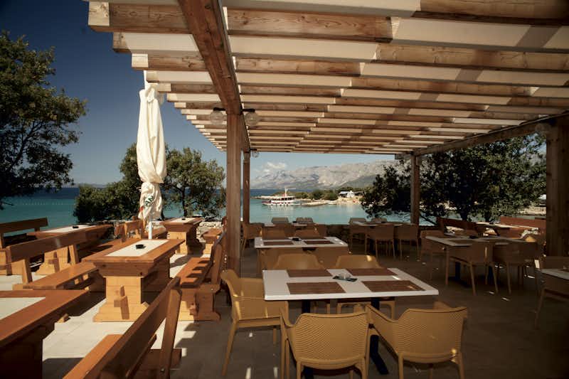 Autocamping Mlaska -  Restaurant Terrasse mit Blick auf die Adria 