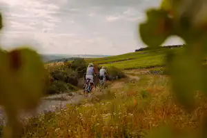 Azur Camping Wertheim AZUR Campingpark Wertheim am Main - Camper fahren Fahrrad in der Umgebung des Campingplatzes