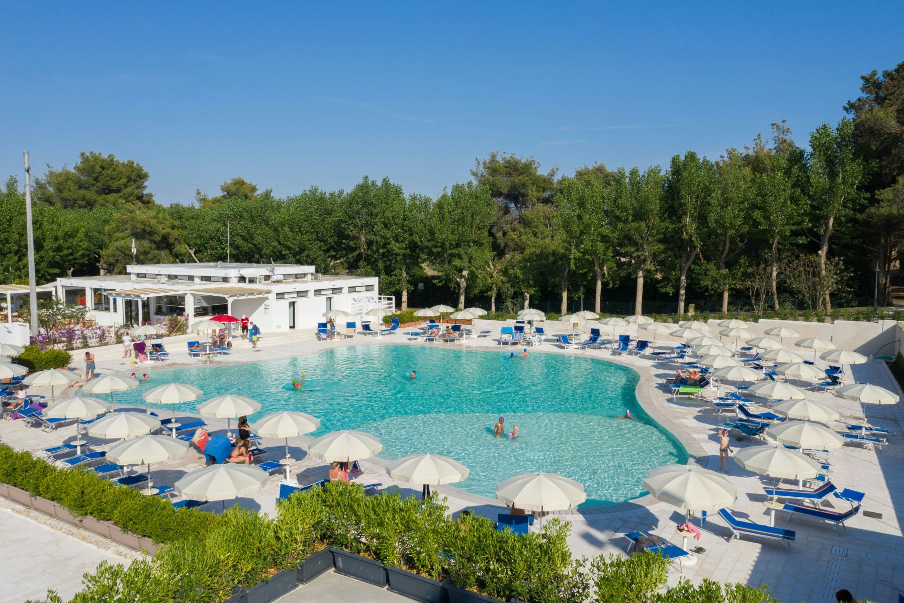 Baia di Gallipoli Camping Resort  Baia di Gallípoli Camping Resort - Freibad mit Liegestühlen und Sonnenschirmen
