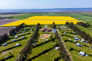 Ballum Camping - Luftaufnahme des Campingplatzes umgeben von Feldern