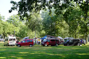 Barracuda Beach Camping am See - Stellplätze im Schatten der Bäume