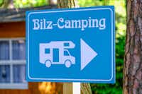 Bilz-Campingplatz Radebeul - Wegweiser auf dem Campingplatz