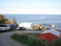 Blushøj Camping - Campingbereich für Zelte mit Blick auf das Meer