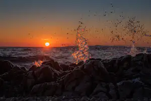 Camp Adriatic Primošten - Blick auf das Meer beim Sonnenuntergang