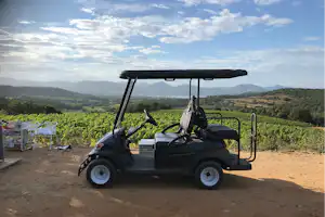 Camping à la Ferme Domaine de Jeanne - Golfkart auf dem Campingplatz