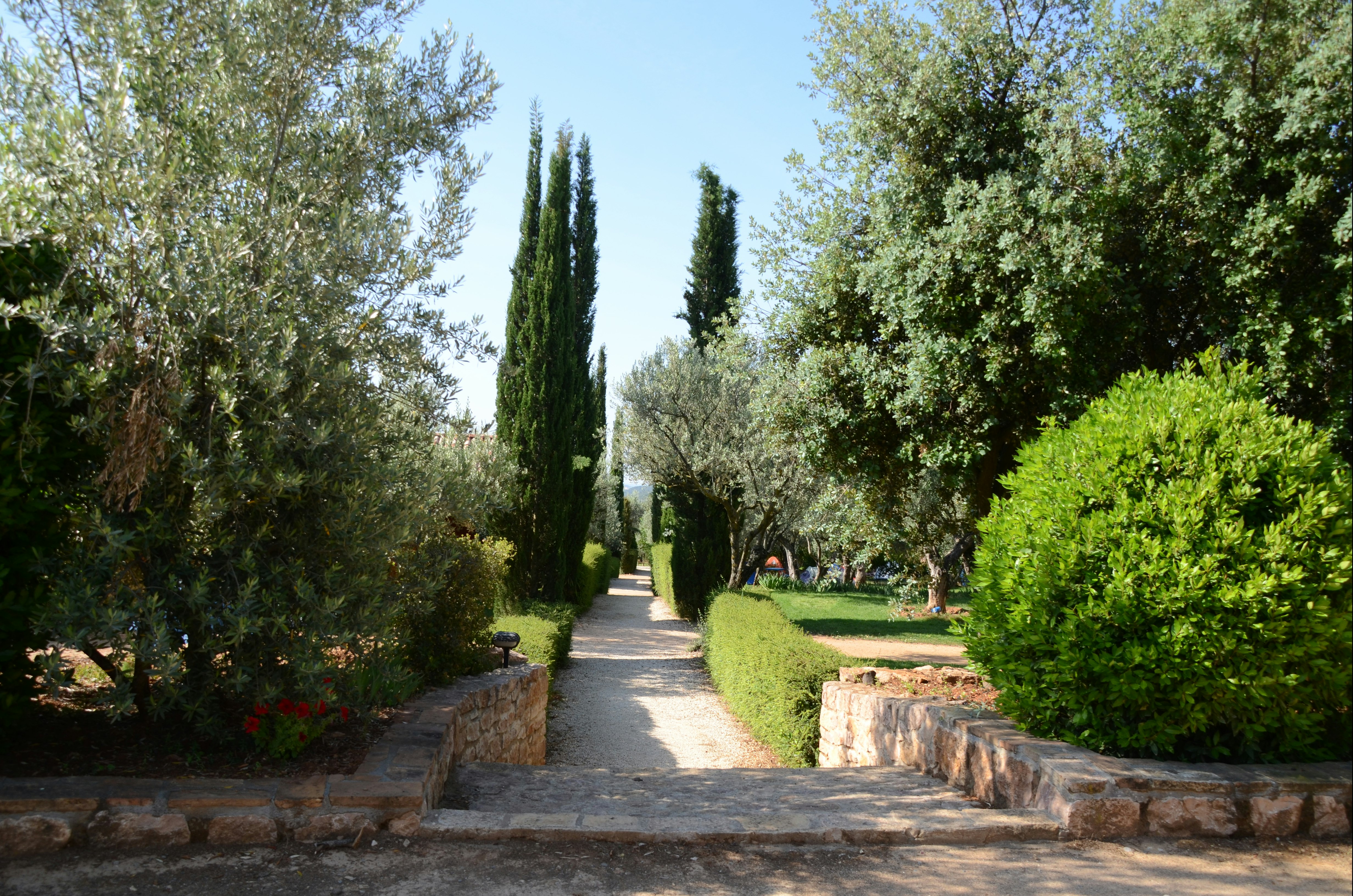 Camping Alquézar - Blick auf den Campingplatz im Grünen