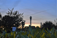 Camping -Am Leuchtturm- - Blick auf den Campingplatz bei Sonnenuntergang