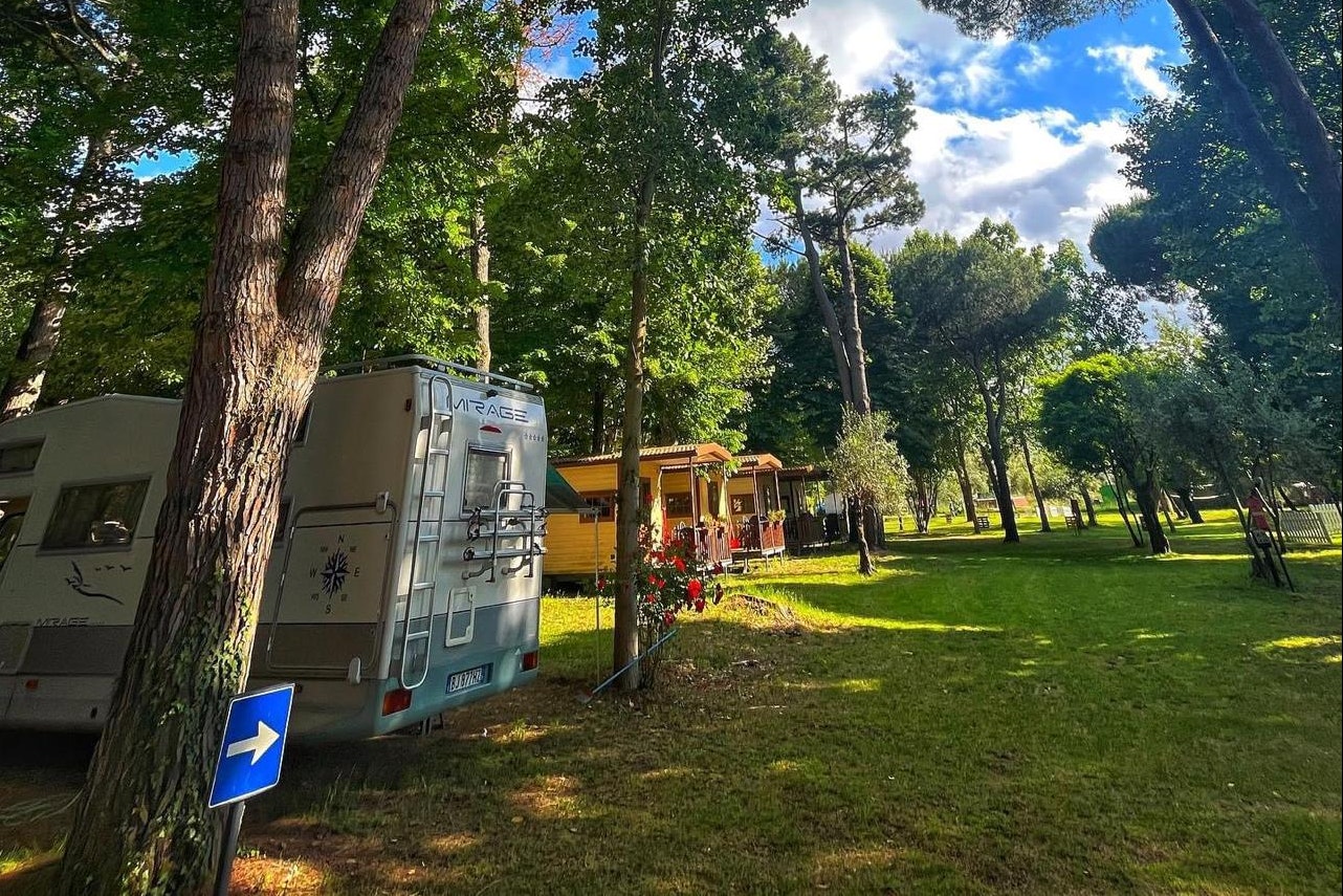 Camping Amalasunta - Standplätze zwischen den Bäumen auf dem Campingplatz