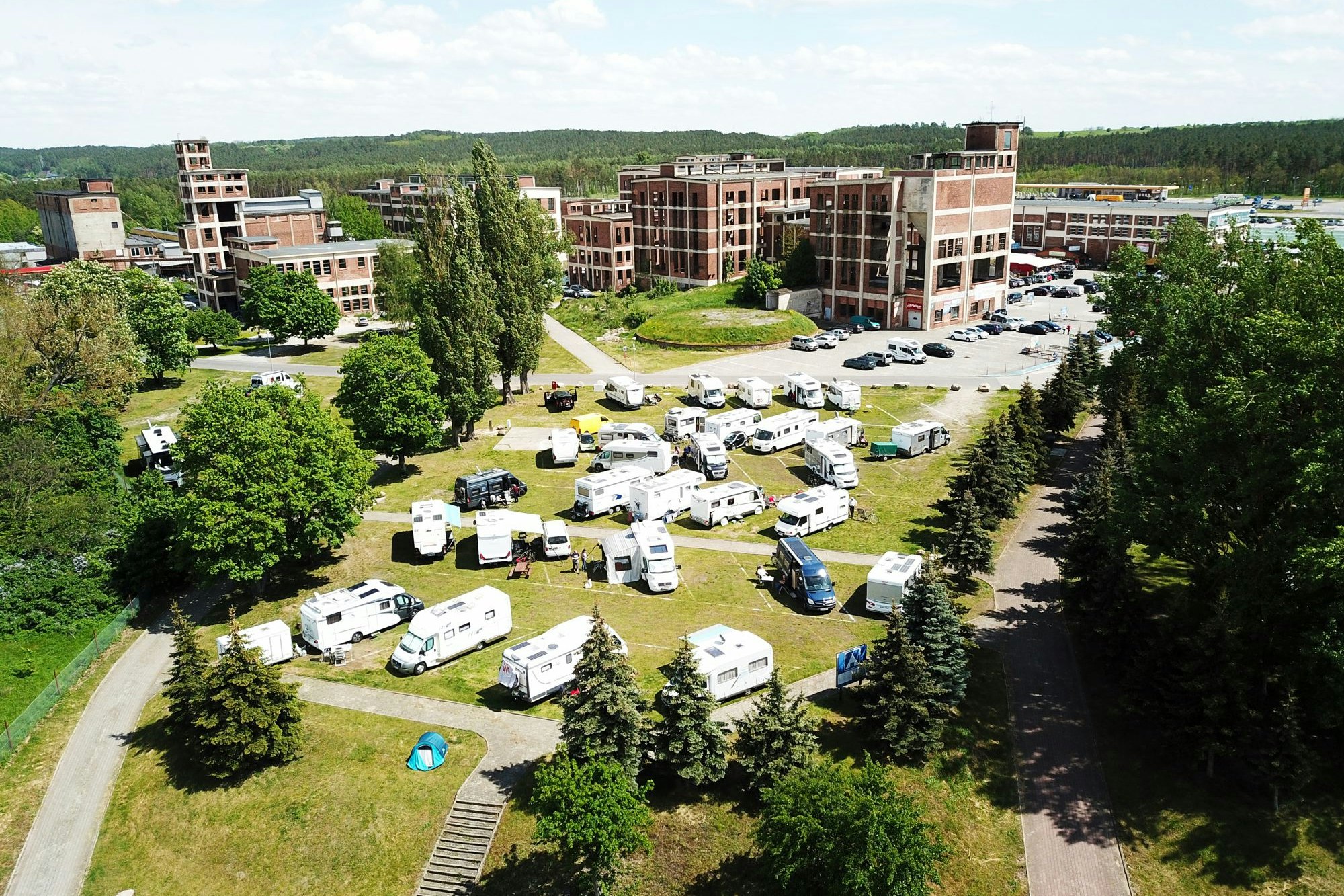 Camping an der Oder  - Luftaufnahme des Campingplatzes