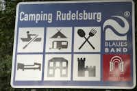 Camping an der Rudelsburg - Schild am Eingang des Campingplatzes