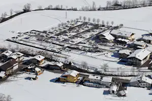 Camping Andrelwirt - Luftaufnahme auf den Campingplatz im Winter