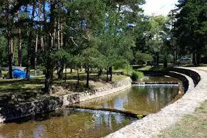 Camping Arlanza - Zeltstellplätze am Bach im Schatten