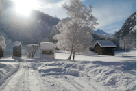 Camping Attermenzen - Campingplatzanlage mit Schnee