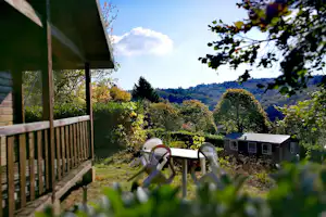 Camping Au Pont du Dognon - Blick vom Mobilheim auf die umliegende Landschaft