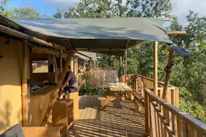 Camping Barco Reale - Außenansicht Glamping-Zelt auf dem Campingplatz