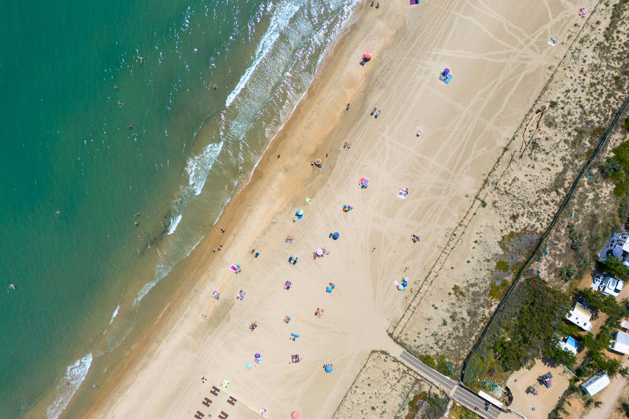 Camping Beauregard Plage - Luftaufnahme des Badestrandes am Campingplatz