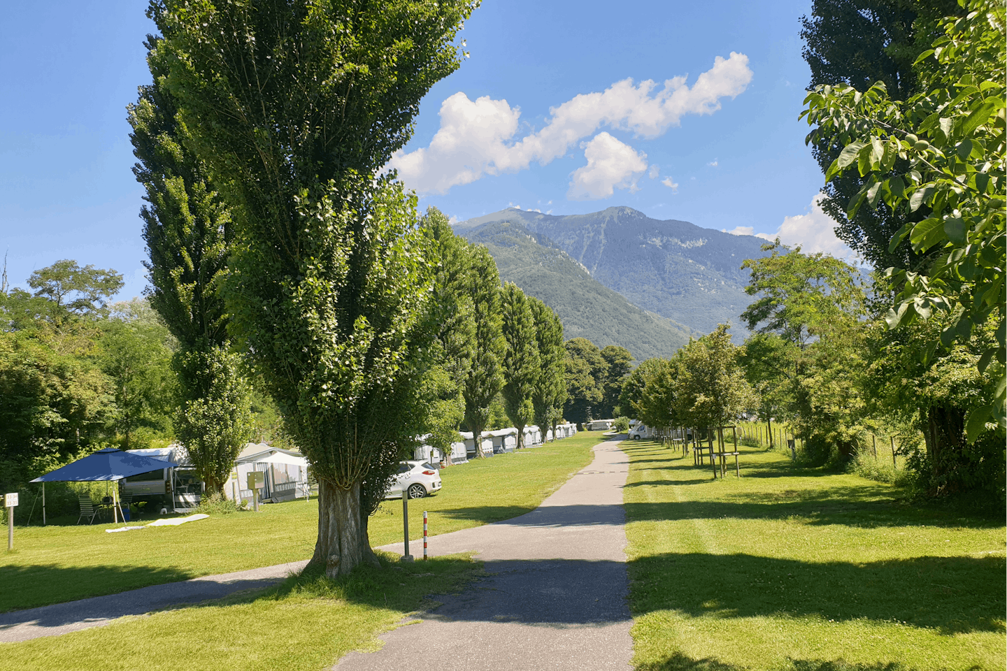 Camping Bellinzona - Naturlandschaften Blick vom Campingplatz