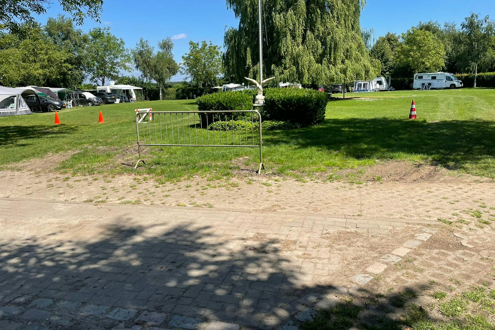 Camping Biej de Vogel - Blick auf die Standplätze auf der Wiese