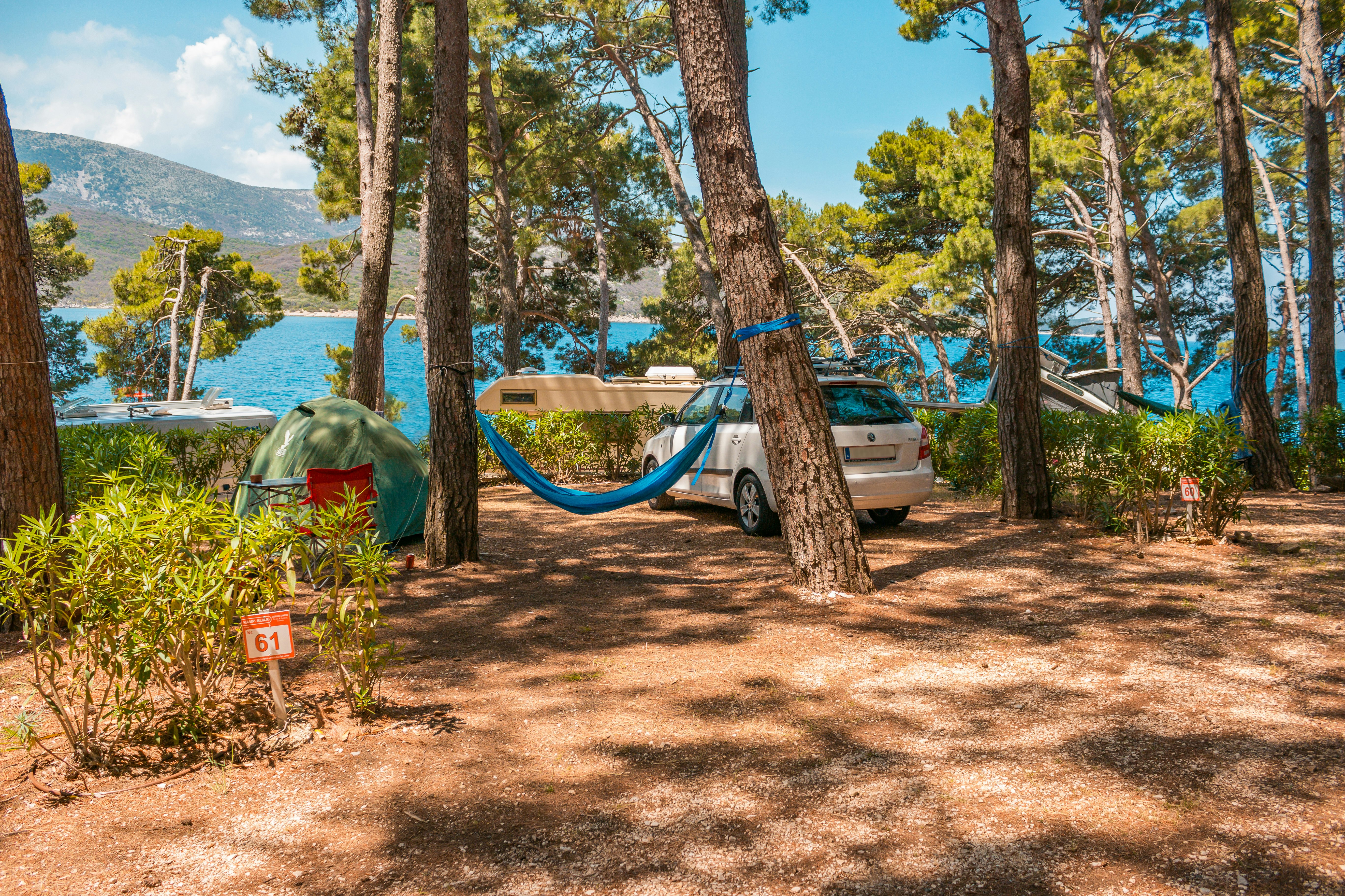 Camping Bijar - Standplatz für Zelte mit Meerblick