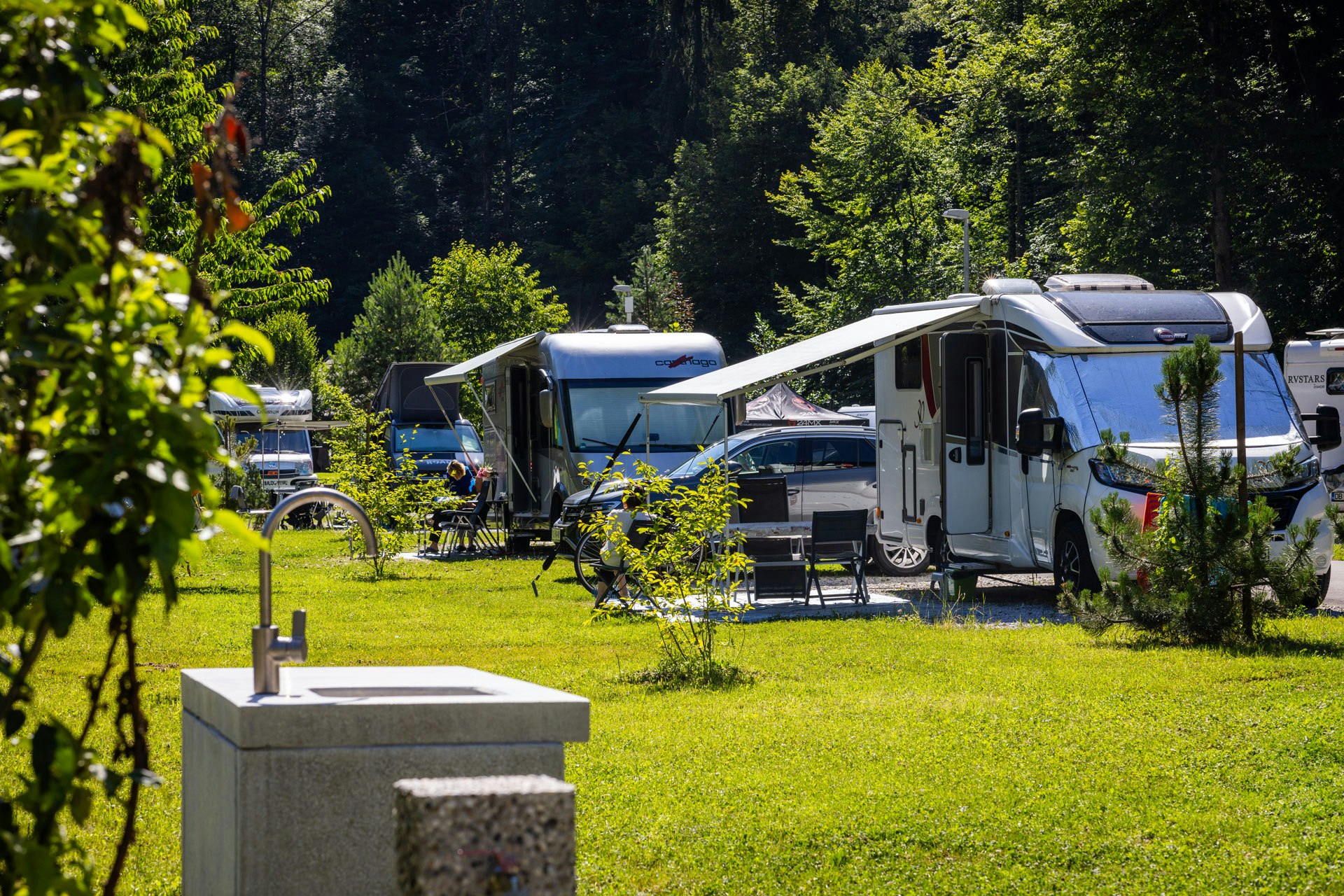Camping Bled - Wohnmobil- und Wohnwagenstandplätze auf der Wiese