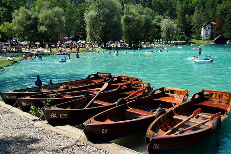 Camping Bled - Wasser-Aktivitäten am Bleder See  auf dem Campingplatz