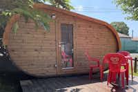 Camping Bleu Mer - modernes Mobilheim mit Holzterrasse zum Sonnen und Entspannen
