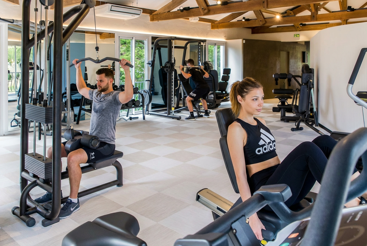 Camping Bois de Valmarie   - Fitnessraum auf dem Campingplatz