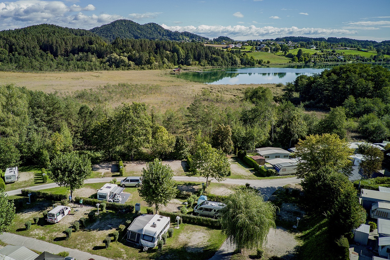Camping Breznik Turnersee - Blick auf die Stellplätze auf dem Campingplatz