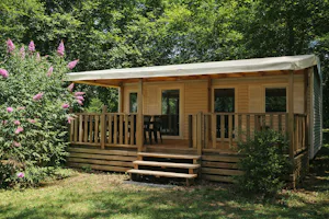 Camping Brin d'Amour - Mobilheim mit Terrasse auf dem Campingplatz