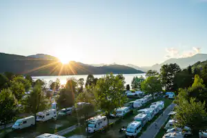 Camping Brunner am See - Luftaufnahme des Campingplatzes