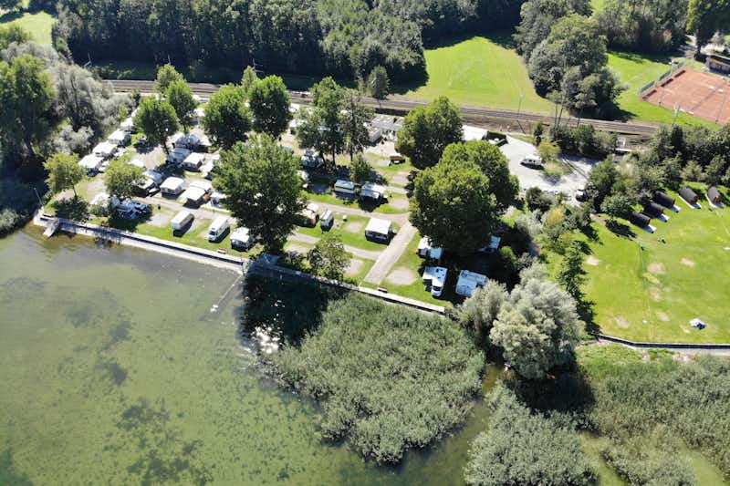 Camping Buchhorn -  Luftbild Standplatz Platzuebersicht