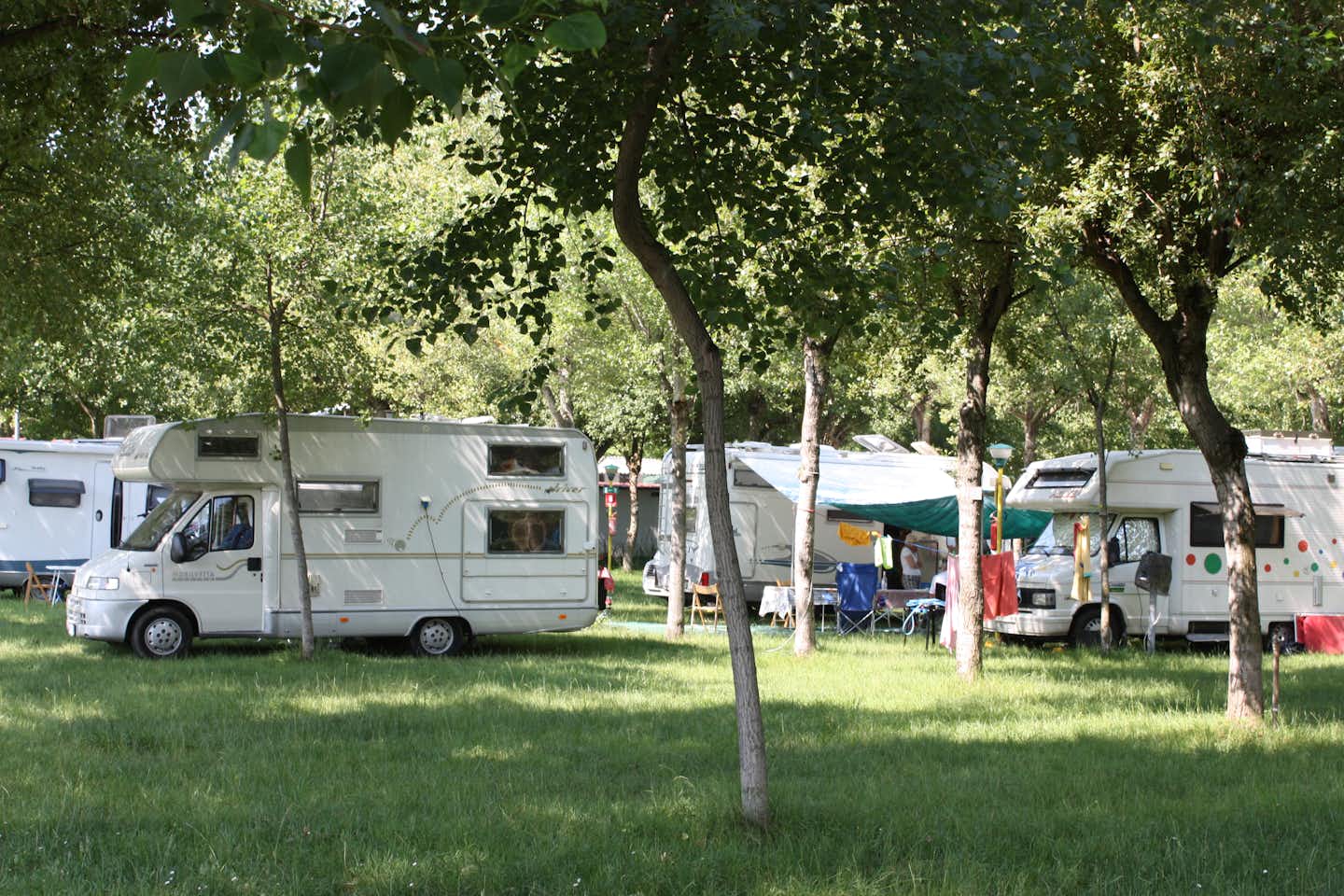 Camping Calatella Parco Di Vacanza - Blick auf die Standplätze zwischen den Bäumen