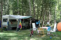 Camping-caravaneige l'Iscle de Prelles - Wohnwagenstellplätze umringt von Wald