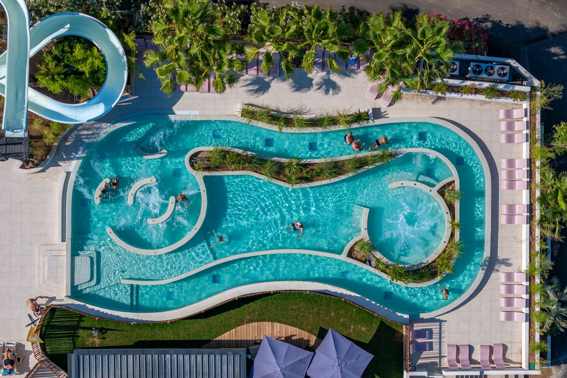 Camping Sandaya Douce Quiétude - Luftaufnahme des Freibades