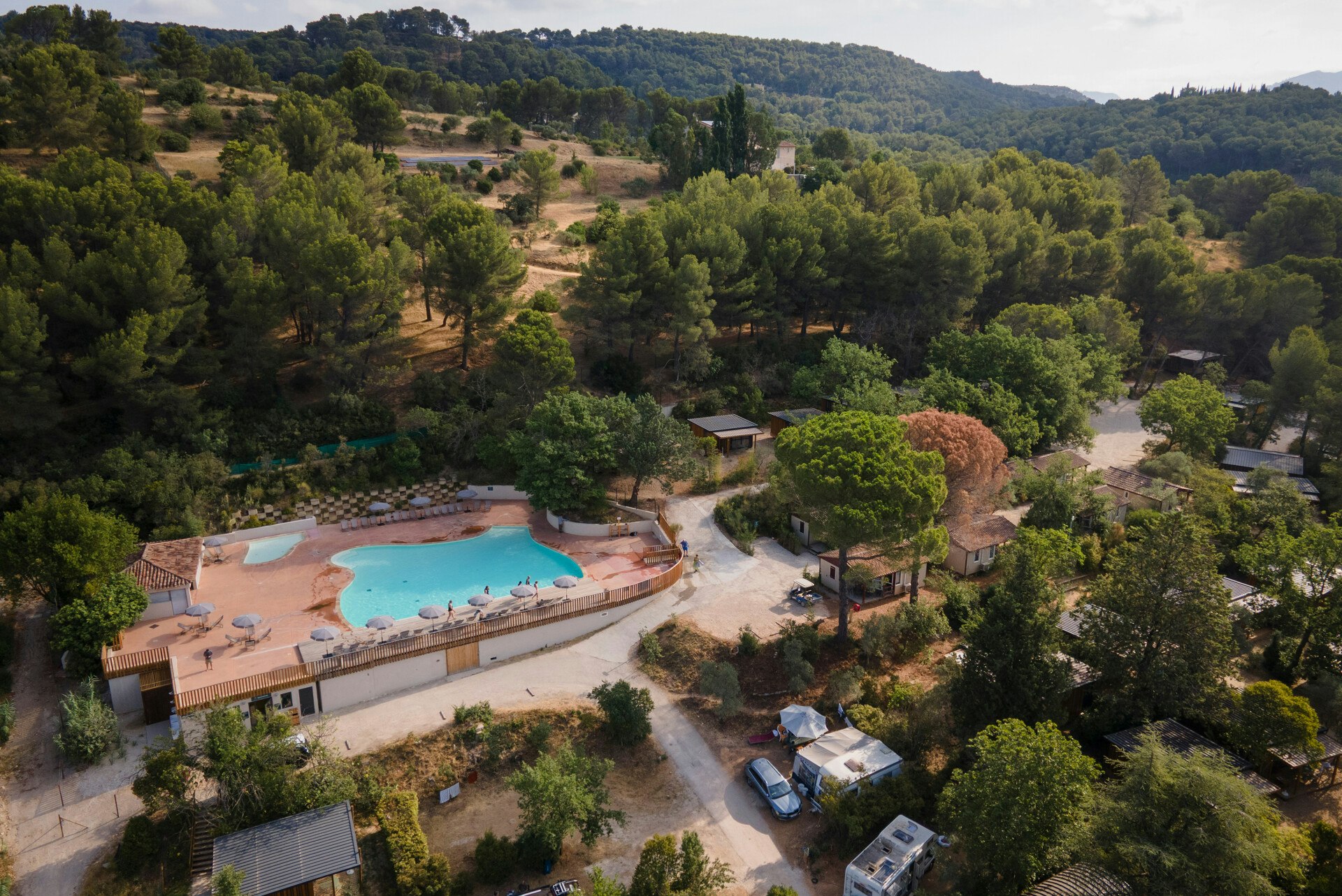Camping Aix-en-Provence  - Luftaufnahme des Campingplatzes