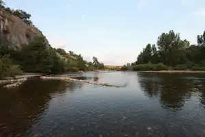 Camping Chaulet Plage - Blick auf den Fluss Chassezac beim Campingplatz