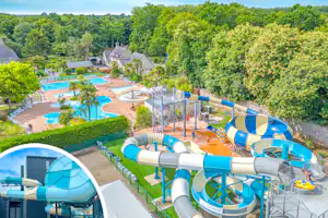 Camping Château de Galinée - Rutschen im Wasserpark des Campingplatzes