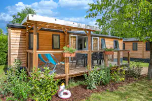 Capfun Camping Suzel - Mobilheim mit Terrasse auf dem Campingplatz