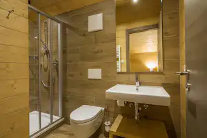 Camping Colfosco - Badezimmer eines Bungalows