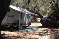 Camping Costa del Mito - Wohnmobil im Schatten auf dem Campingplatz 