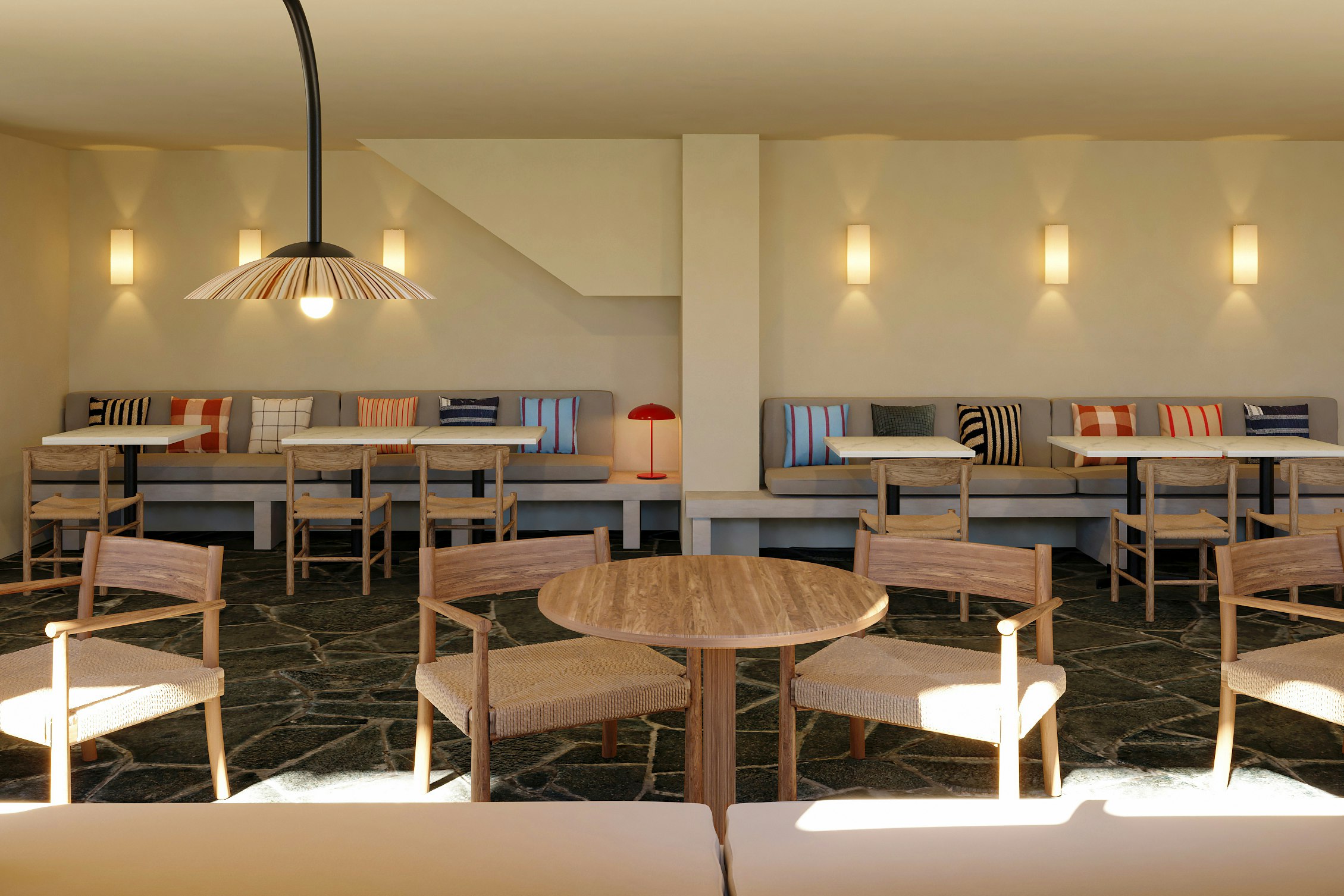 wecamp Cudillero - Innenansicht des Restaurants auf dem Campingplatz