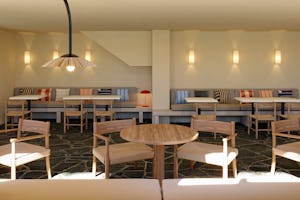 wecamp Cudillero - Innenansicht des Restaurants auf dem Campingplatz