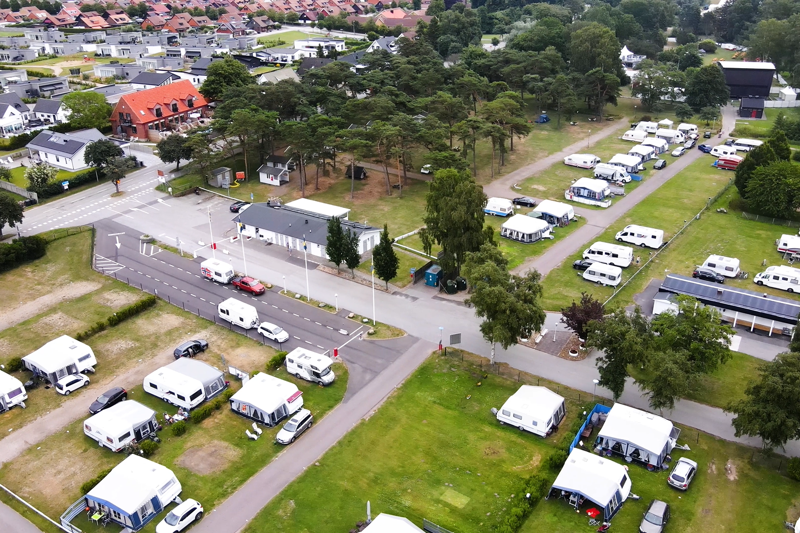 Trelleborg Strand - Luftaufnahme des Campingplatzes