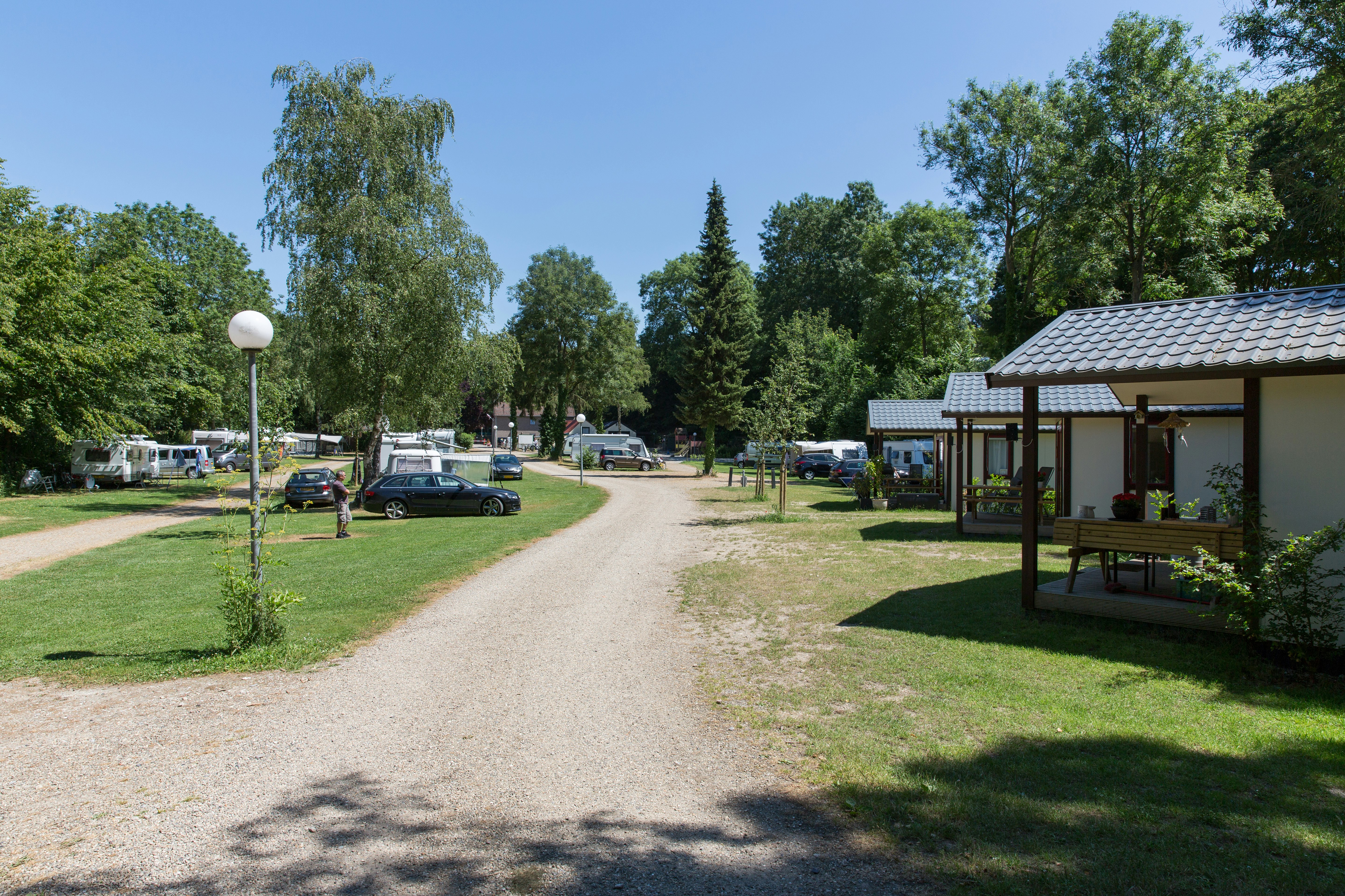 Camping De Bosrand  -  Mobilheime und Wohnmobilstellplatz vom Campingplatz zwischen Bäumen