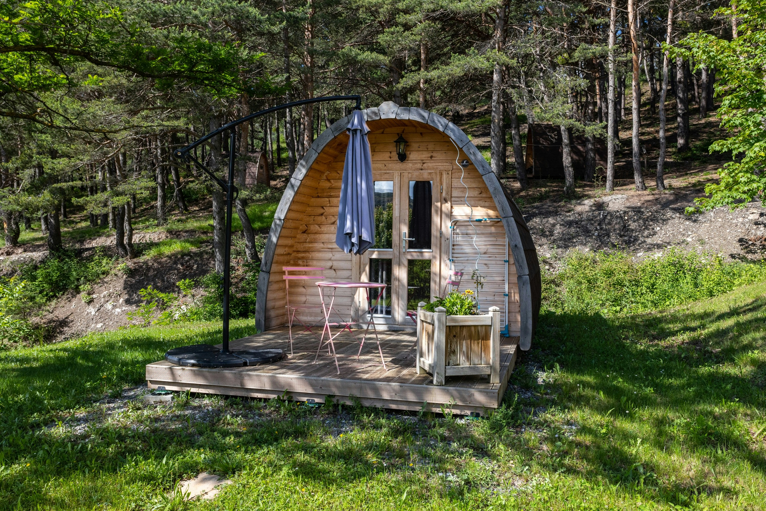 Camping de la Baie Saint Michel - Mobilheim-Pod auf dem Campingplatz