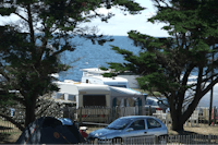 Camping de la Falaise  -  Stellplatz vom Campingplatz mit Blick auf den Atlantik